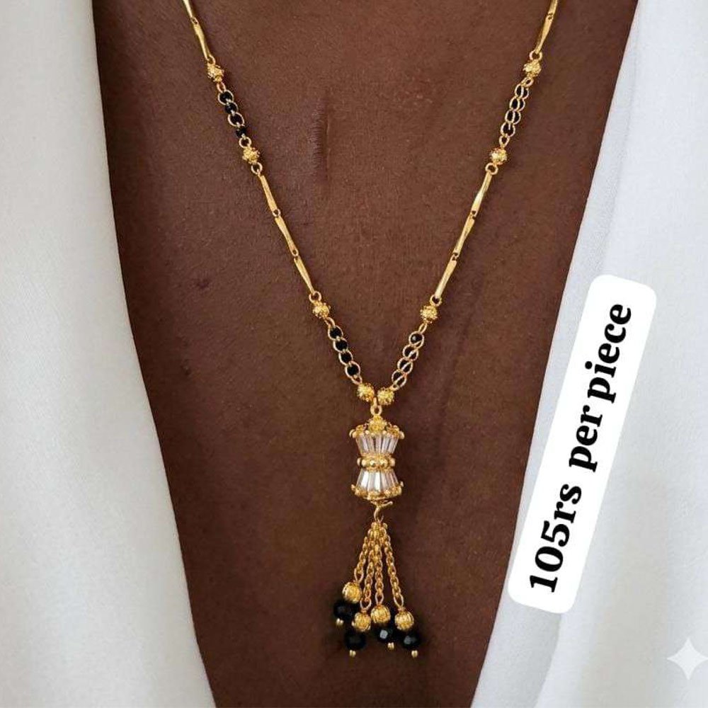 Traditional Gold Plated Black Beads Long Mangalsutra For Women (Art No.238) - Image 3