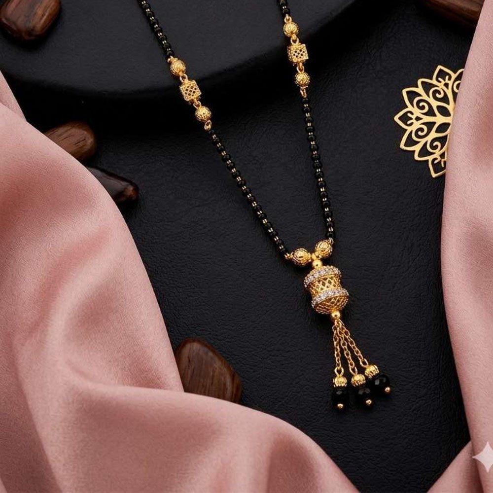 Traditional Gold Plated Black Beads Mangalsutra for Women (Art No.234) - Image 3
