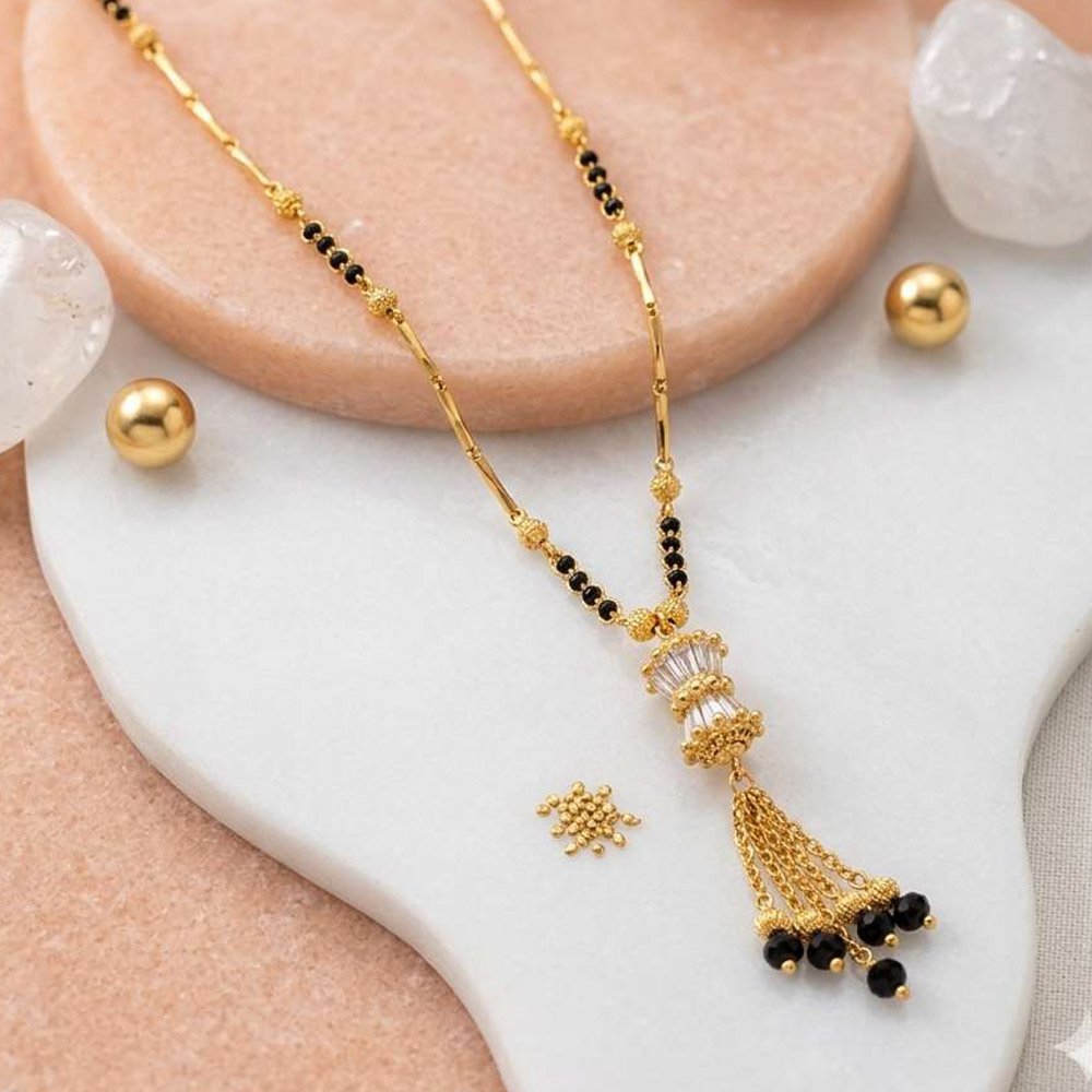 Traditional Gold Plated Black Beads Long Mangalsutra For Women (Art No.238) - Image 4