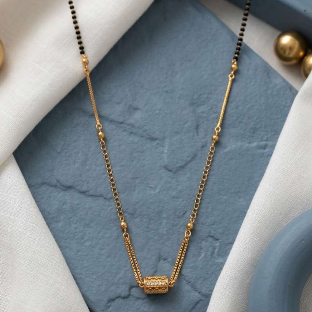Traditional Gold Plated Black Beads Mangalsutra For Women (Art No. 239) - Image 4