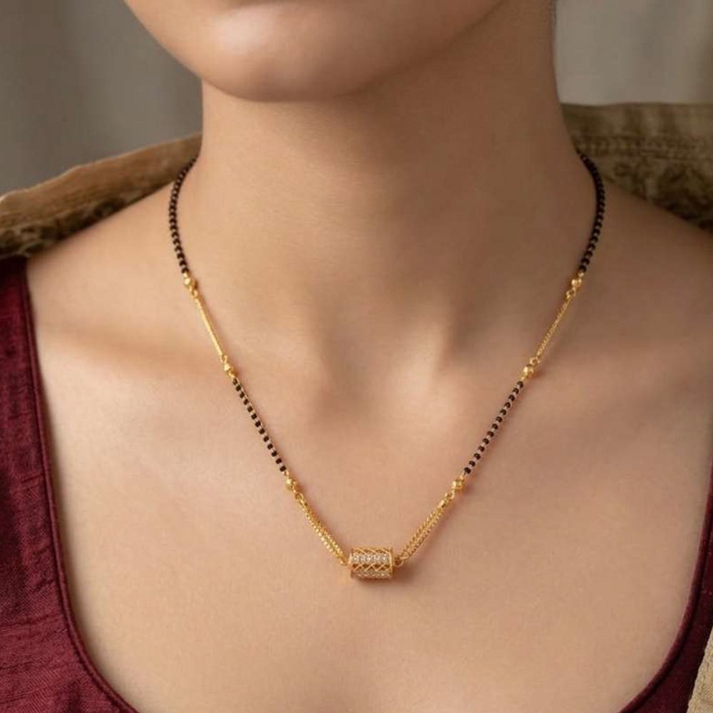 Traditional Gold Plated Black Beads Mangalsutra For Women (Art No. 239)
