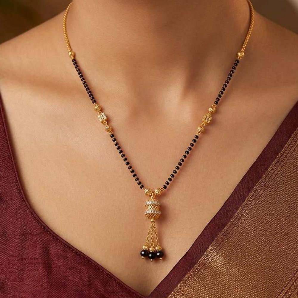 Traditional Gold Plated Black Beads Mangalsutra for Women (Art No.234)