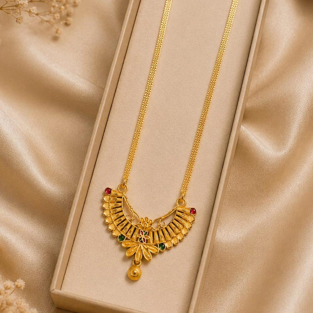 Gold Plated Traditional Floral Necklace (Art No. 346)