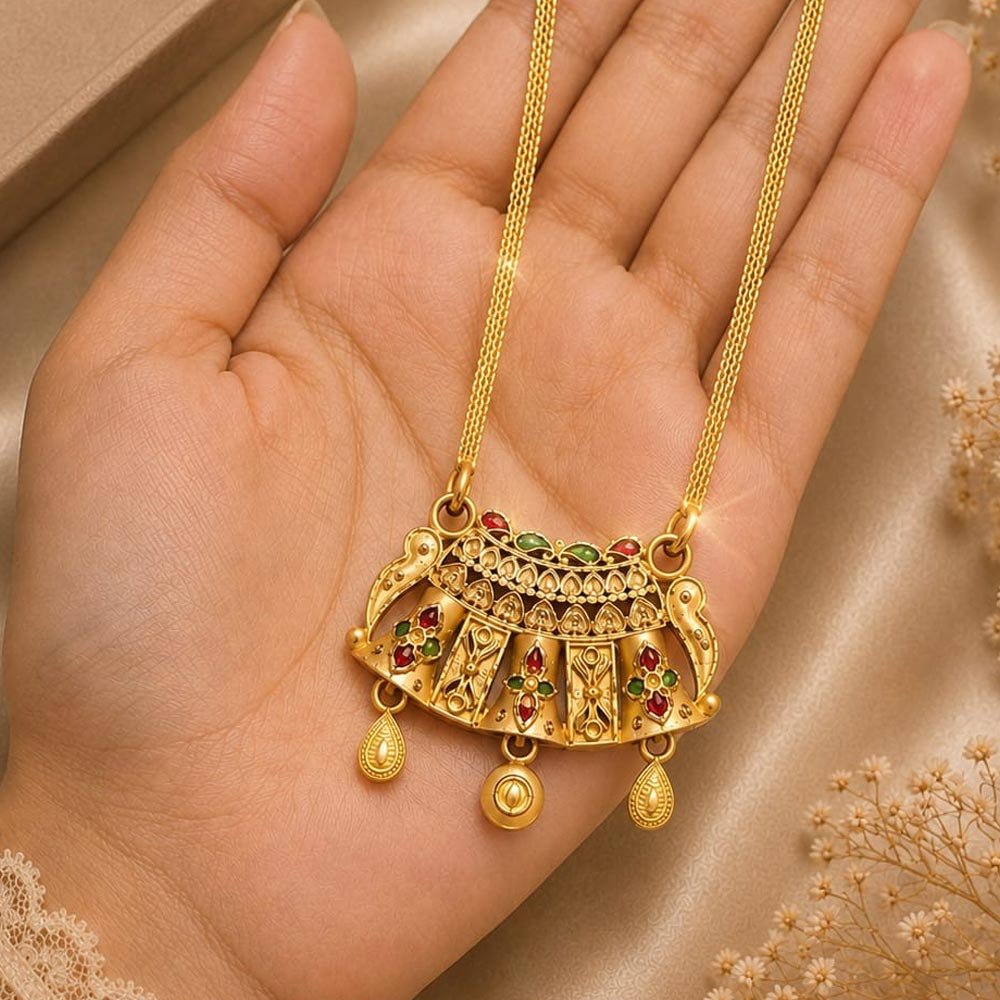 Gold Plated Boat Shape Necklace (Art No. 347)