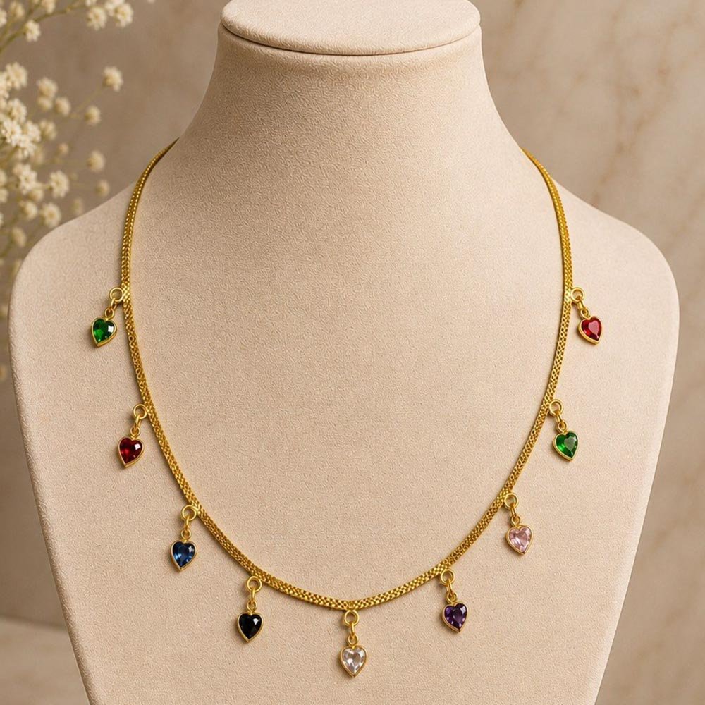 Gold Plated Heart Charm Necklace (Art No. 296)