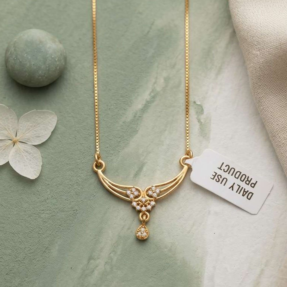 Traditional Gold Plated AD Stone Necklace With Ring(Art No. 253) - Image 2