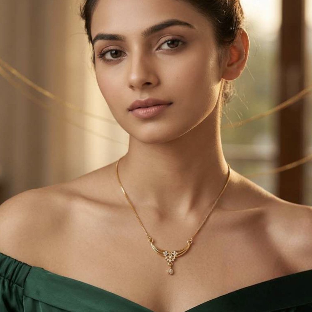 Traditional Gold Plated AD Stone Necklace With Ring(Art No. 253) - Image 3