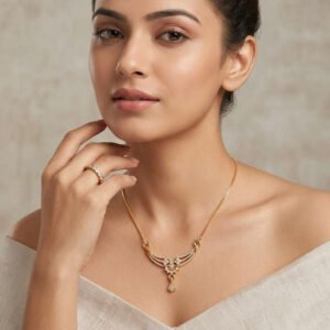 Traditional Gold Plated AD Stone Necklace With Ring(Art No. 253)