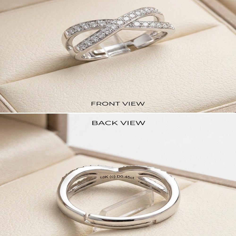 Silver Plated Criss Cross CZ Ring (Art No. 287) - Image 4