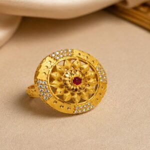 Gold Plated Floral Statement Ring (Art No. 299)