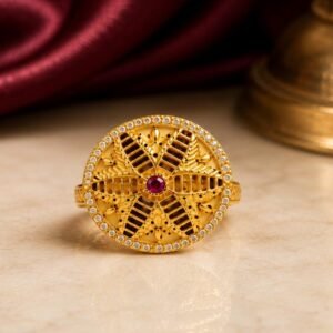Gold Plated Round Floral Ring (Art No.300)