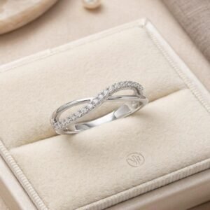 Silver Plated CZ Adjustable Ring (Art No. 289)