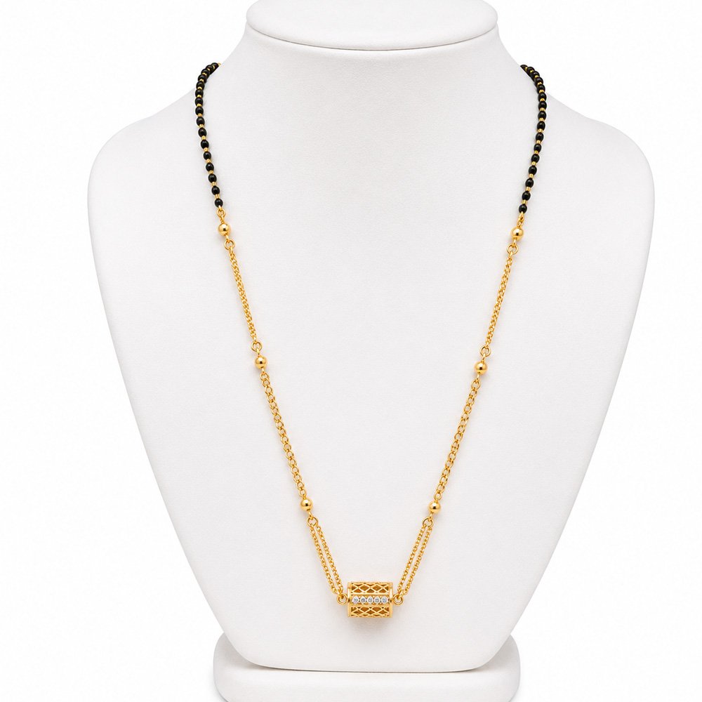 Traditional Gold Plated Black Beads Mangalsutra For Women (Art No. 239) - Image 3
