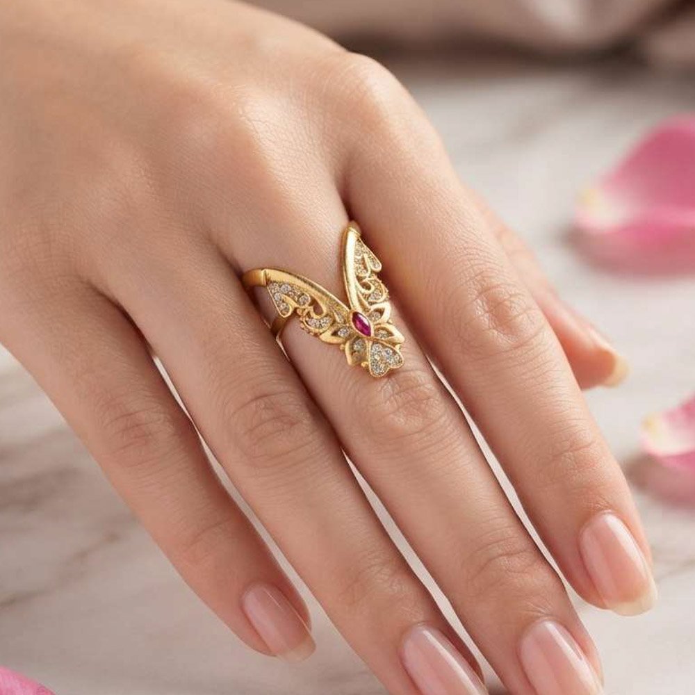 Traditional Gold Plated Butterfly Vanki Ring (Art No.260) - Image 2