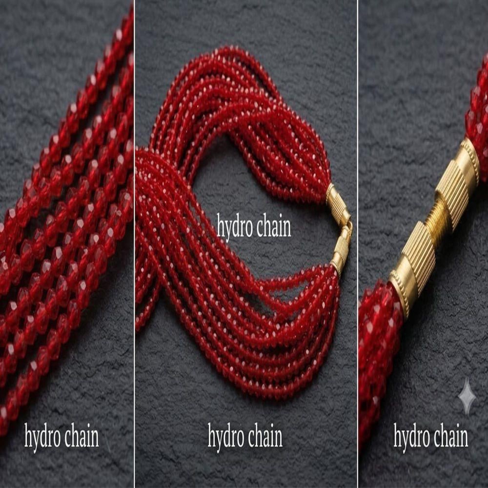 Traditional Gold Plated Red Beaded Necklace (Art No.275) - Image 2