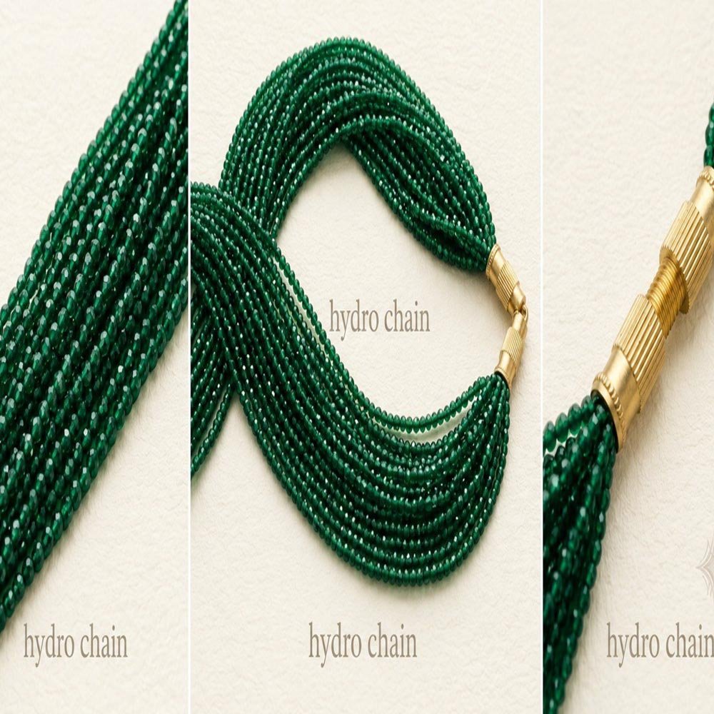 Traditional Gold Plated Green Beaded Necklace(Art No.277) - Image 2