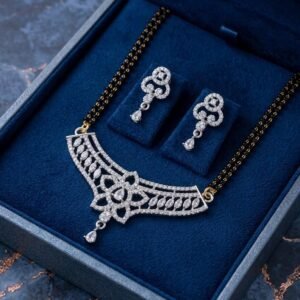 Silver Plated AD Mangalsutra Set With Earrings (Art No.284)