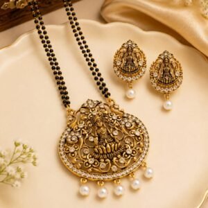 Gold Plated Lakshmi Mangalsutra Set with Earrings (Art No.375)