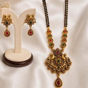 Gold Plated Peacock Purple Green Mangalsutra Set for Women (Art No.320)