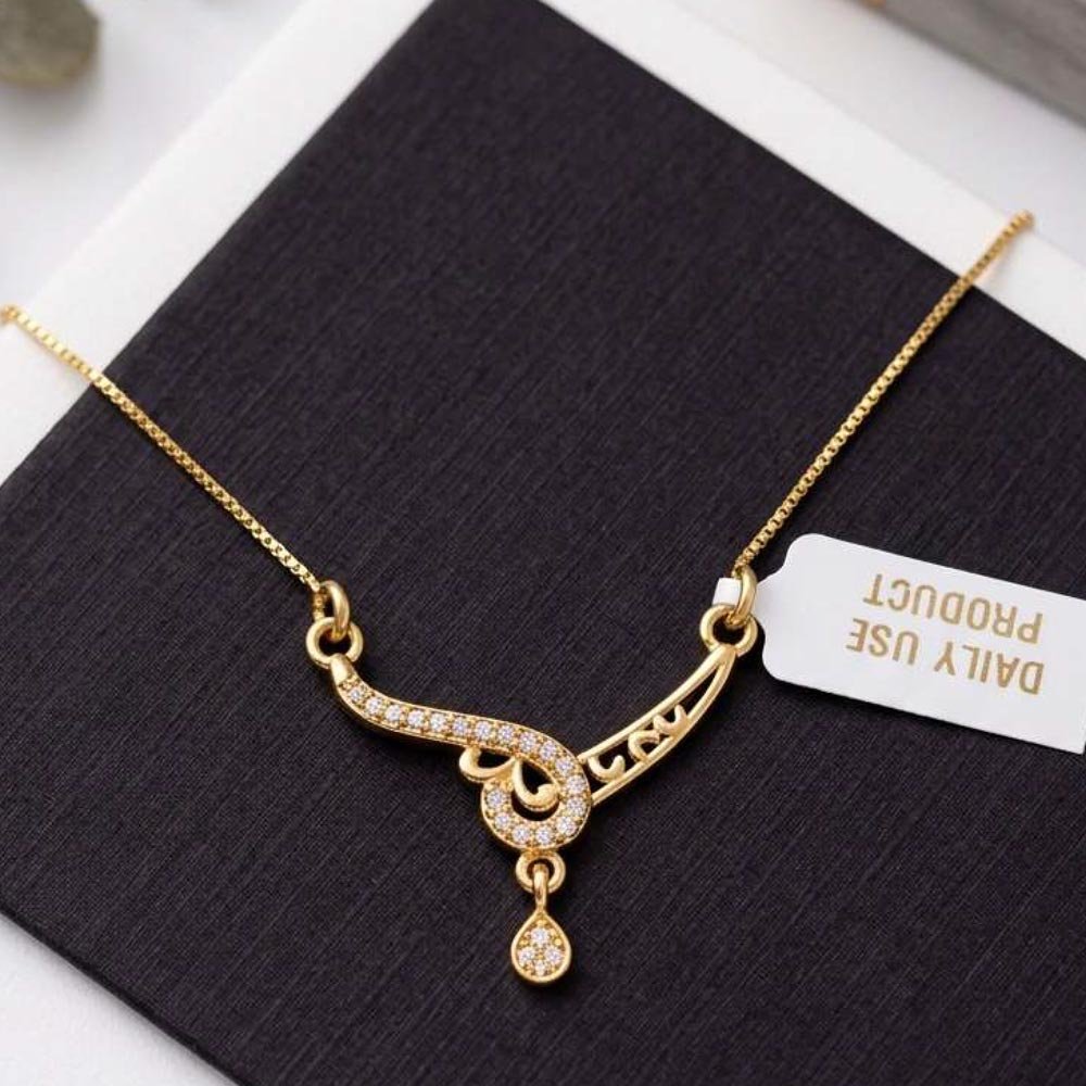 Traditional Gold Plated AD Necklace With Ring (Art No.258) - Image 3