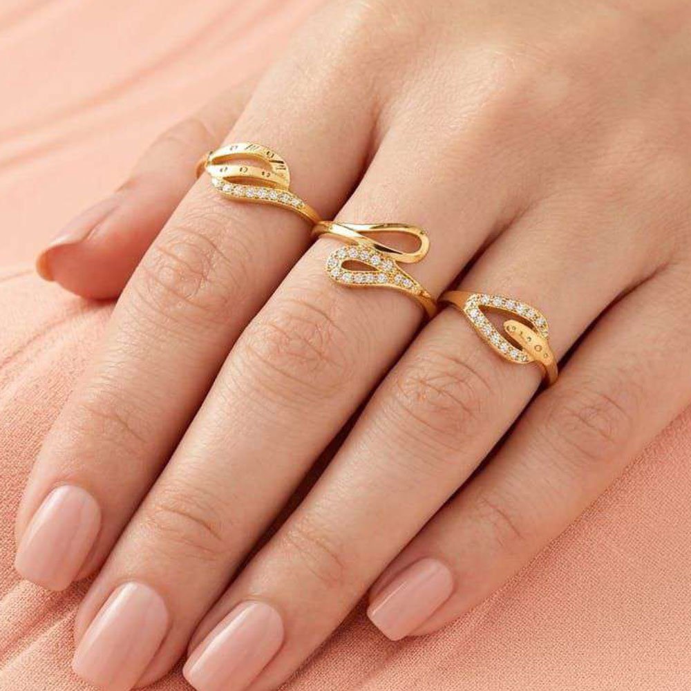 Traditional Gold Plated AD Stone Designer Ring (Art No.268) - Image 2