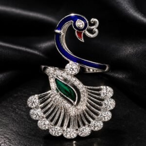 Silver Plated Peacock Adjustable Ring (Art No.297)