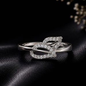 Silver Plated Double Leaf Ring for Women and Girls (Art No.376)