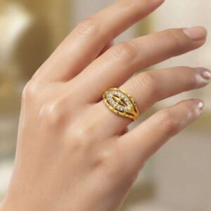 Traditional Gold Plated CZ Designer Ring (Art No.272)