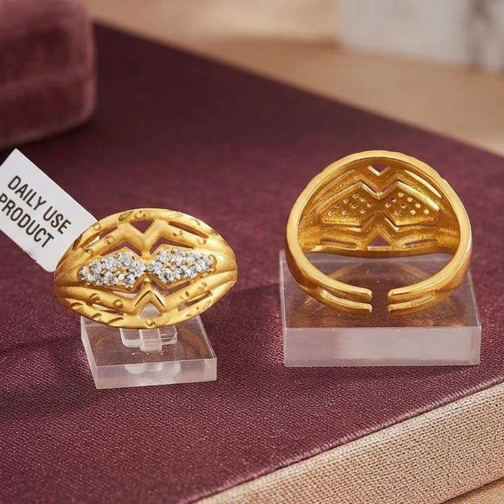 Traditional Gold Plated CZ Statement Ring (Art No.271)