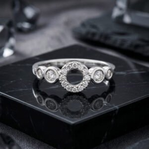 Silver Plated Circular CZ Ring (Art No.338)