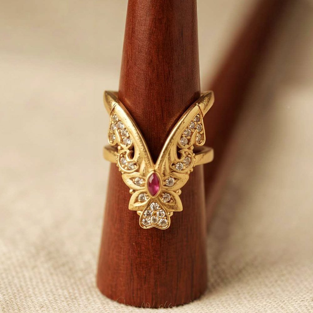 Traditional Gold Plated Butterfly Vanki Ring (Art No.260) - Image 4