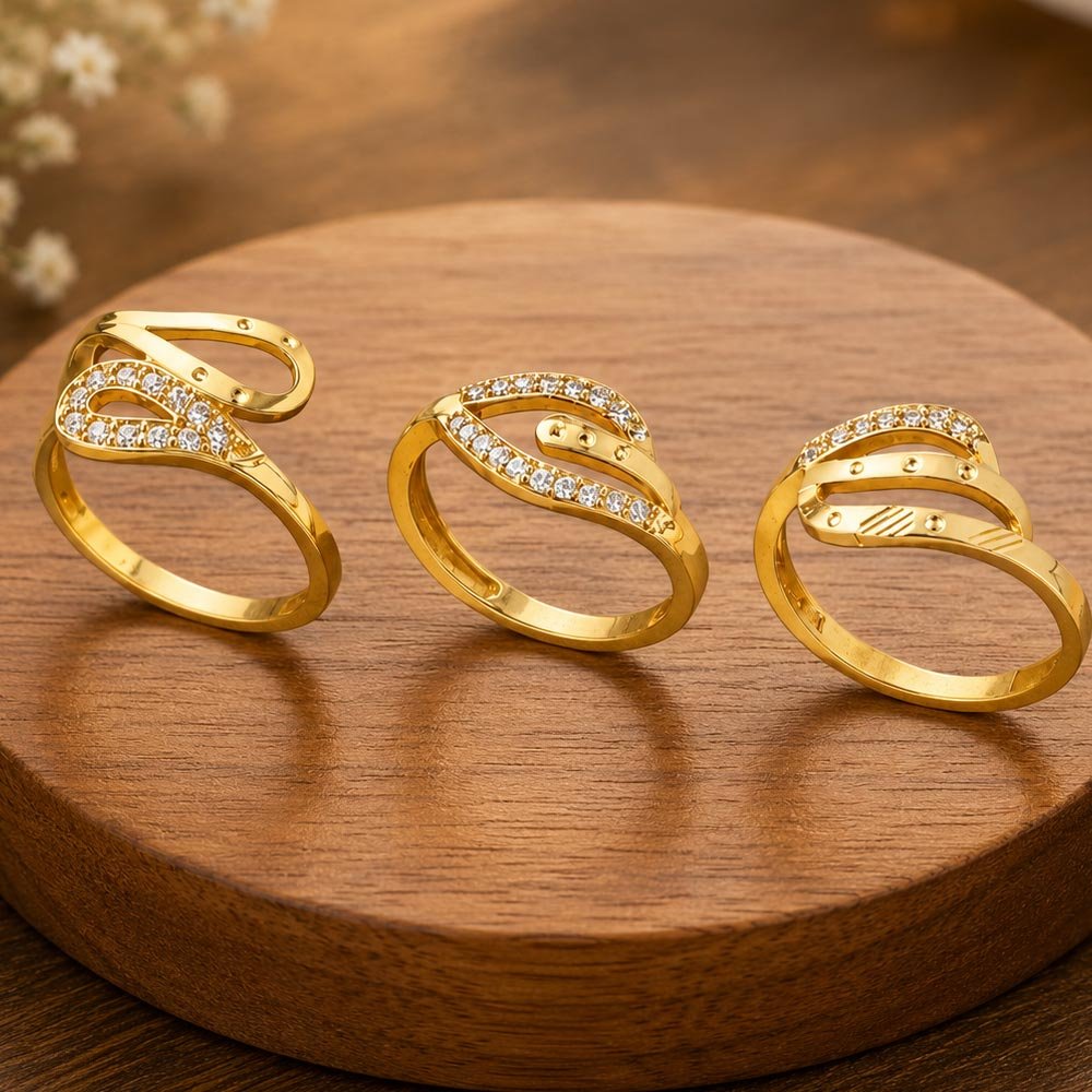 Traditional Gold Plated AD Stone Designer Ring (Art No.268) - Image 4